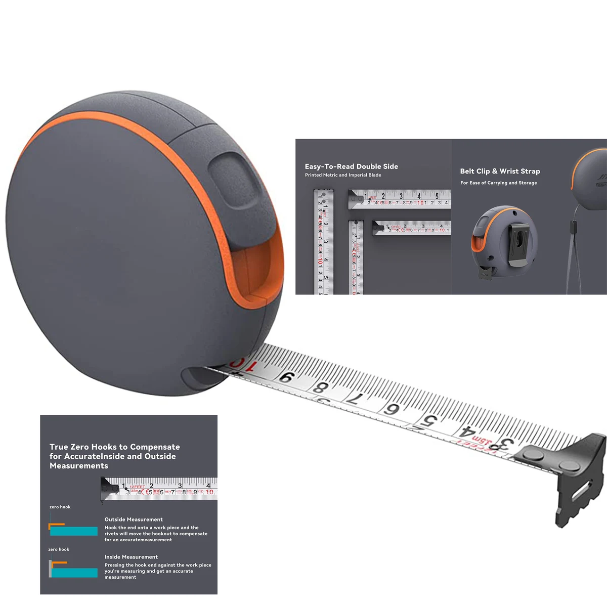 12 Ft Nylon-Coating Impact-Resistant Tape Measure 1