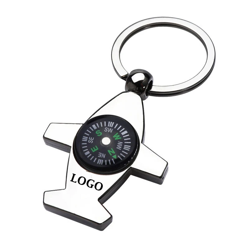 Metal Plane Compass Keychain 1