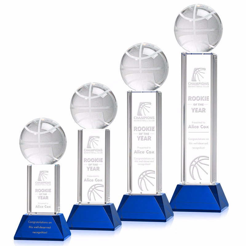 Basketball Award on Stowe Base - Blue