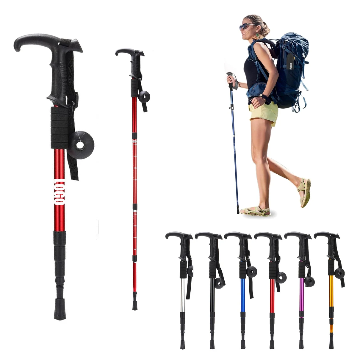 Curved Handle Trekking Pole 1