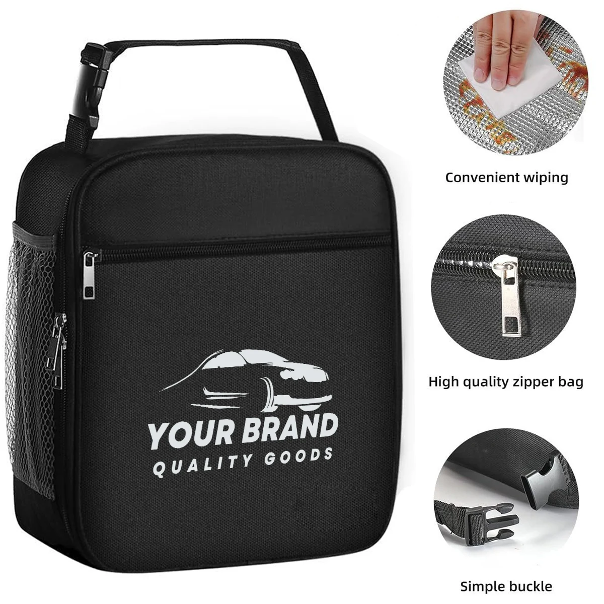 Portable Insulated Lunch Bag With Handle & Shoulder Strap 1