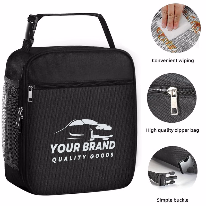Portable Insulated Lunch Bag With Handle & Shoulder Strap