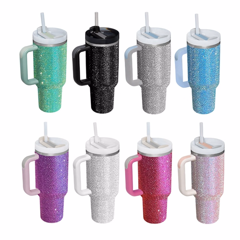 40 Oz. Stainless Steel Vacuum Tumbler with Straw & Handle