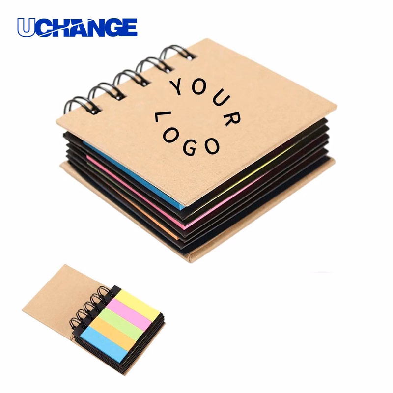 Kraft Notebook Organizer with Sticky Markers
