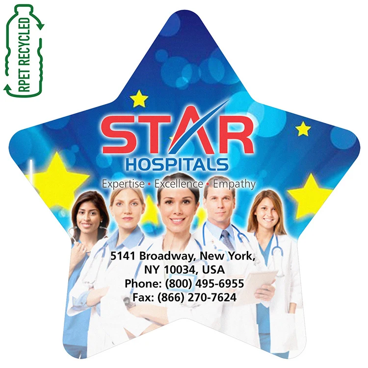 6-1/2" x 6-1/2" - "Washoe Star" Recycled RPET Full Color Import Air Ship Microfiber Cloth & Screen 1