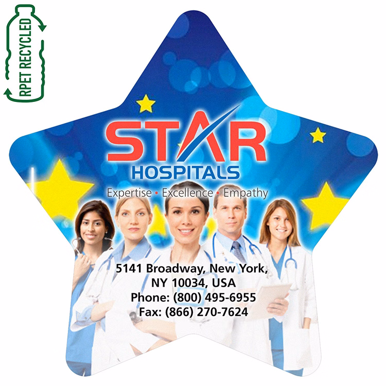 6-1/2" x 6-1/2" - "Washoe Star" Recycled RPET Full Color Import Air Ship Microfiber Cloth & Screen