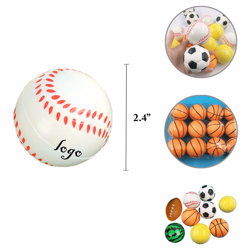 MOQ100 2.4-Inch PU Stress Balls Elastic Relief