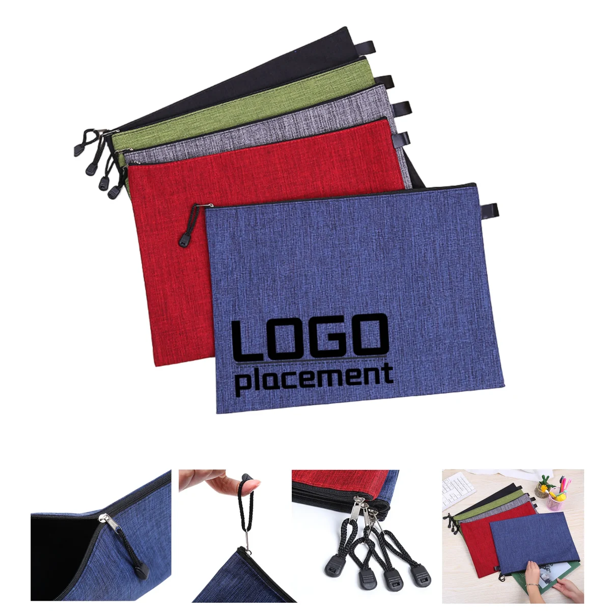 Simple Oxford Zipper Bag Waterproof File Storage Bag 1