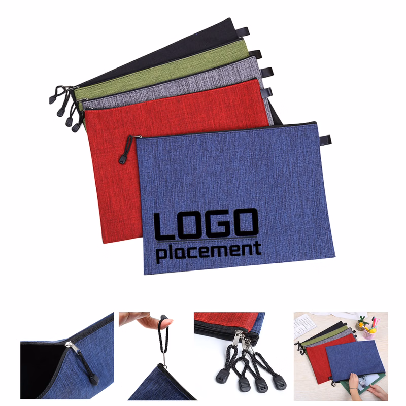 Simple Oxford Zipper Bag Waterproof File Storage Bag