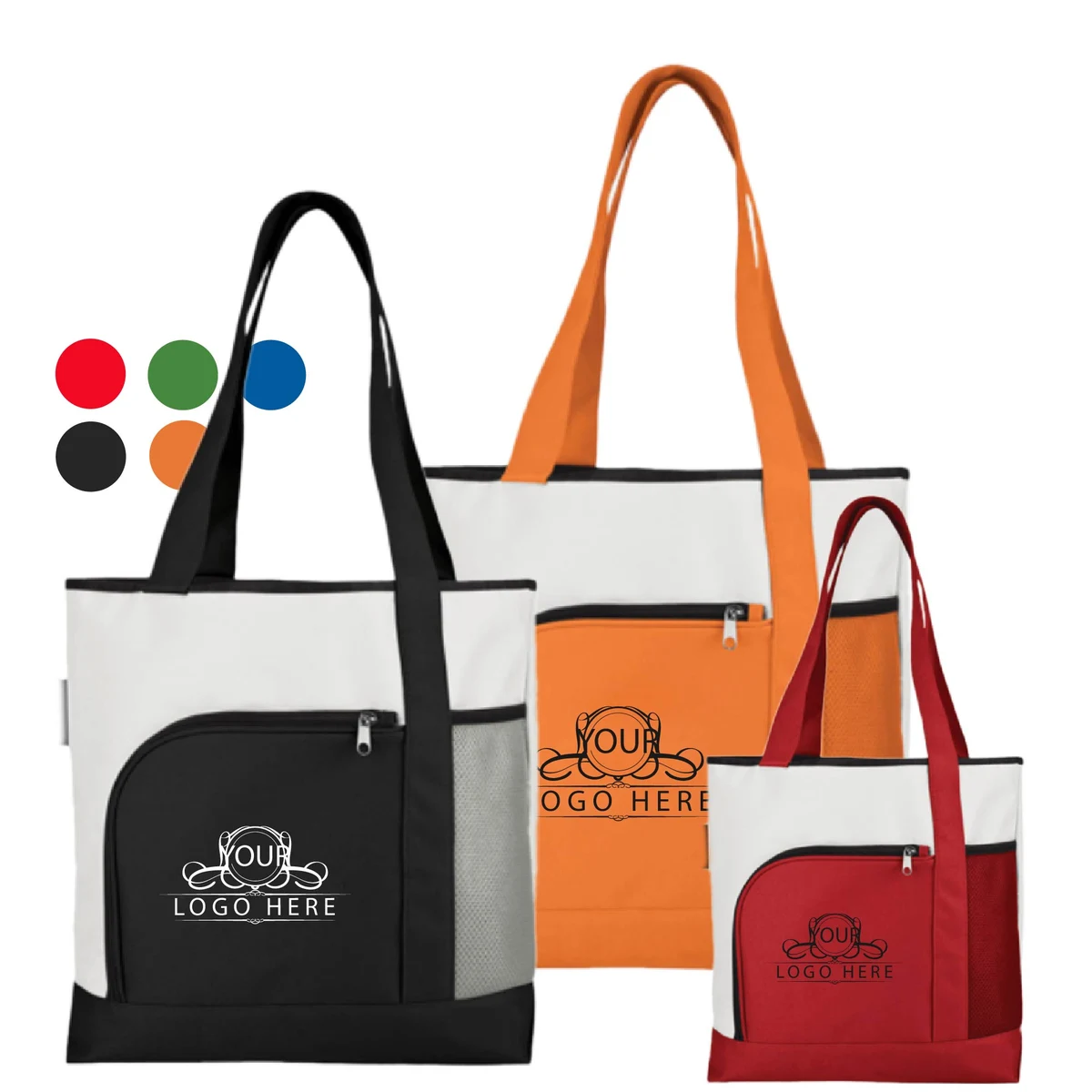 Tote bag with pocket, custom tote bag with logo imprint 1