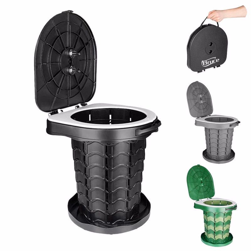 Heavy Duty Portable Foldable Plastic Camping Toilet