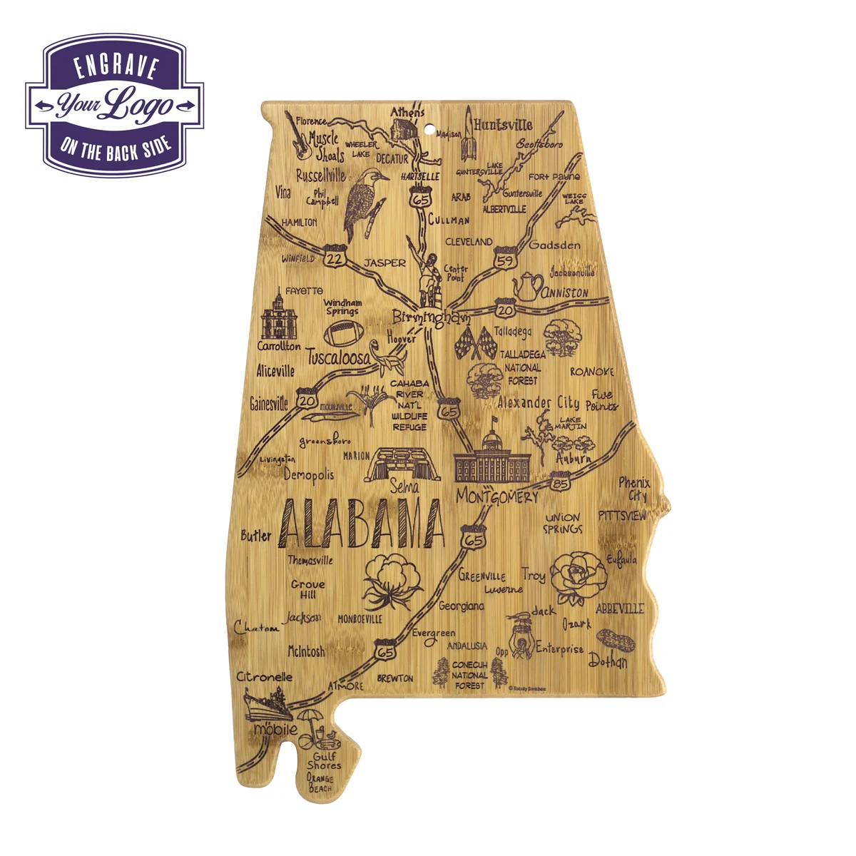 Destination Alabama Cutting & Serving Board 1