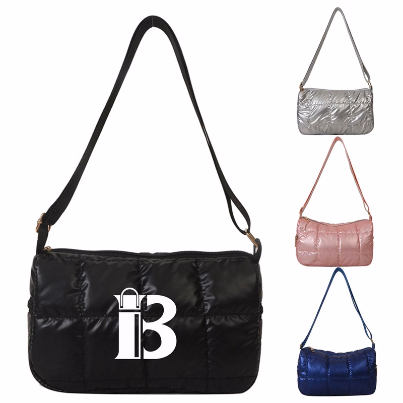 Winter New quilted Grid Small Square Puffer Crossbody Bag