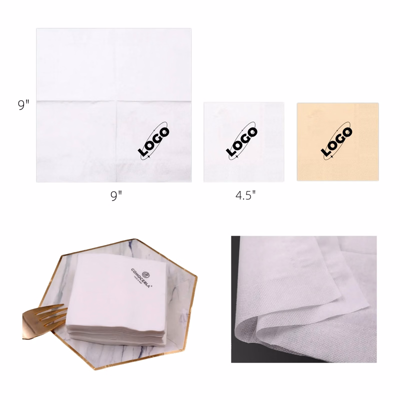 9" Custom Double Layer Napkins Paper MOQ1000