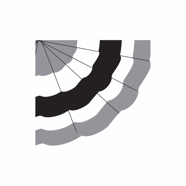 Semi-Stock 5 Stripe Half Fan