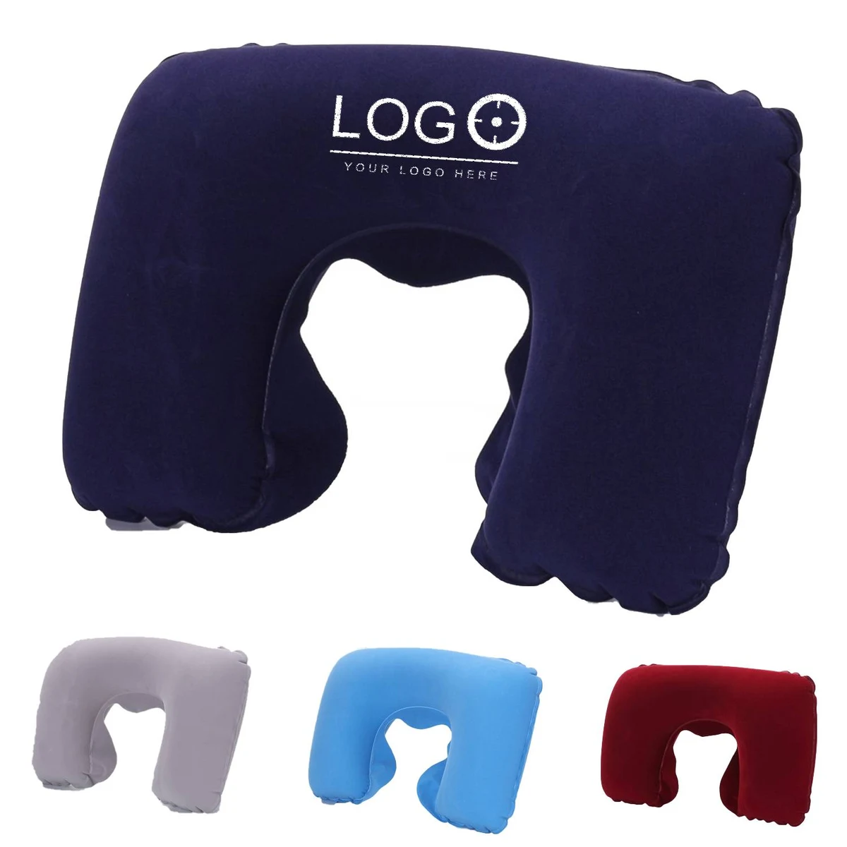 Inflatable Flocked U-Shaped Travel Pillow 1