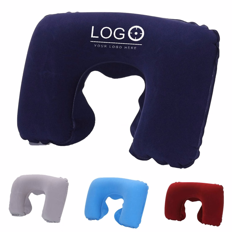 Inflatable Flocked U-Shaped Travel Pillow