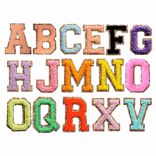 Chenille Letters With Metallic Backing