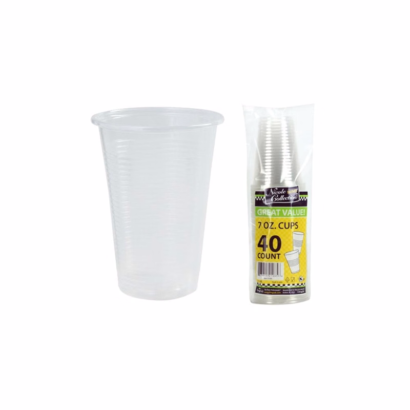 Plastic Soft Cups - Clear 7 oz 40 Pack