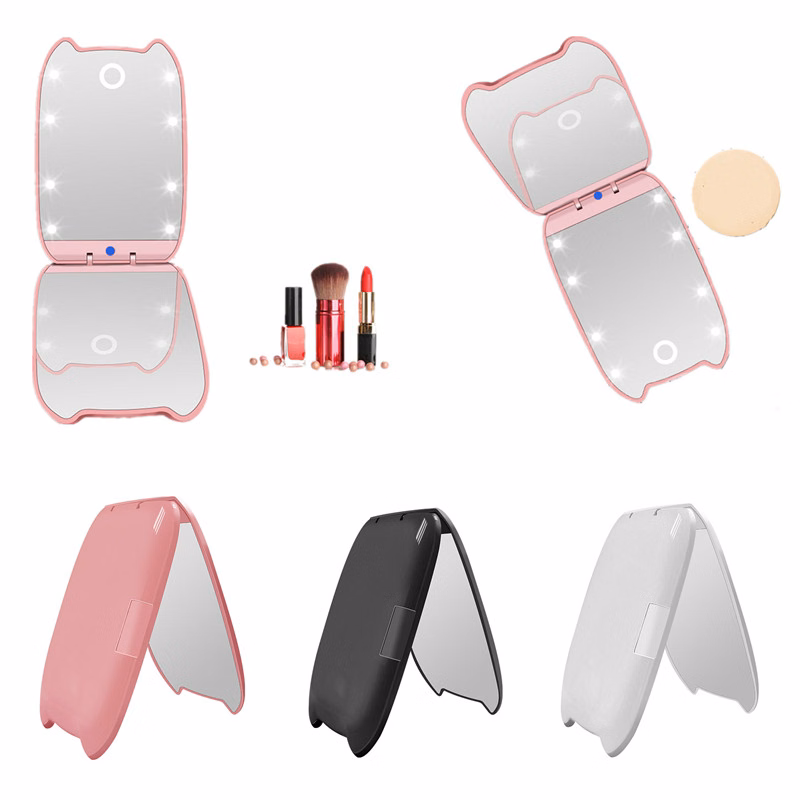 Folding Touch-screen LED Make-up Mirror