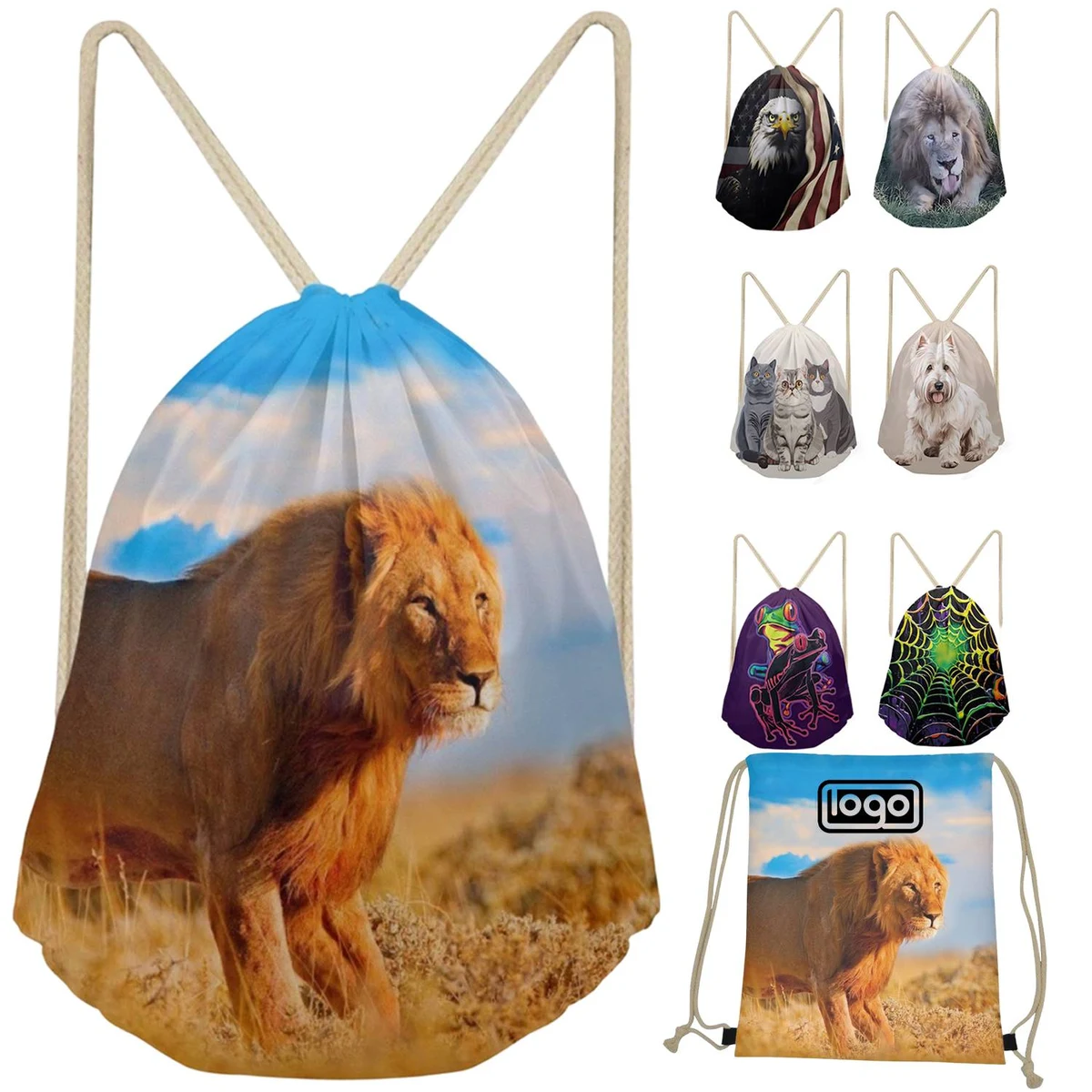 Drawstring Beach Towel Backpack 1