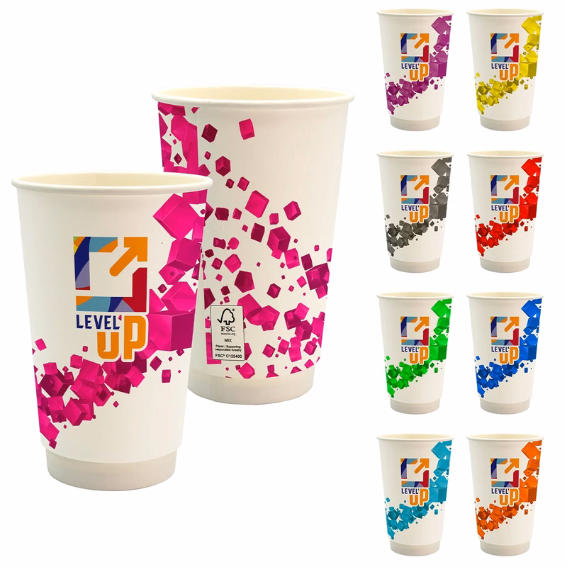 16 oz. Full Color Floating Cube Paper Cup