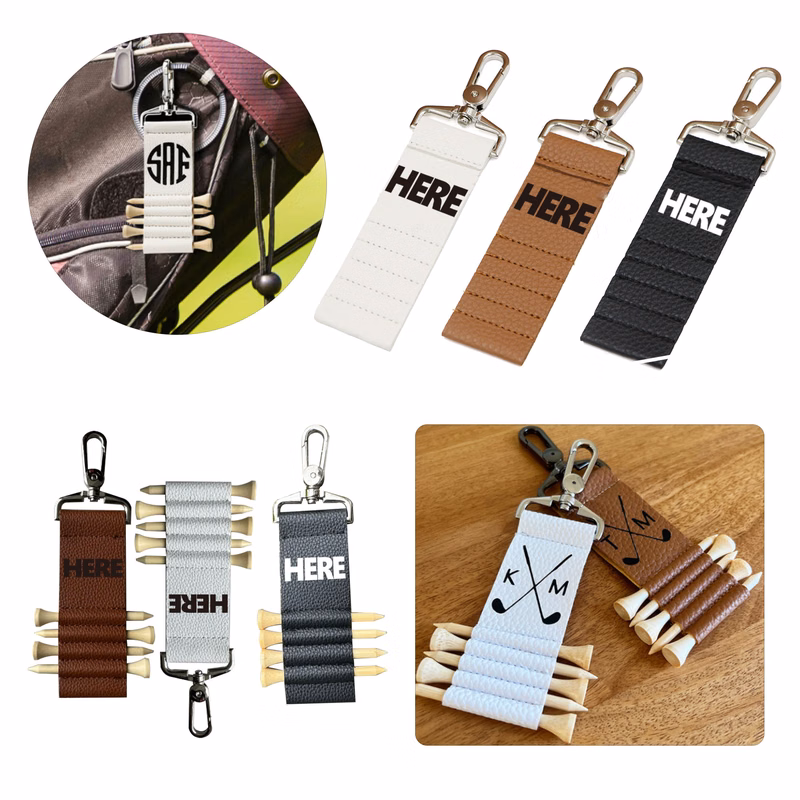 Golf Wooden Ball Peg Leather Protective Cover