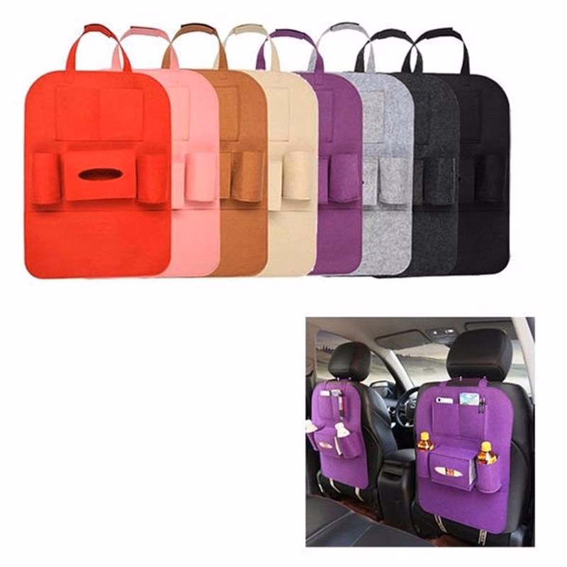 Car Seat Backseat Organizer and Pocket Felt Storage Bag