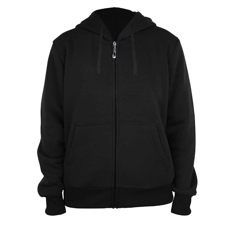 Ladies Full Zip Hoodies - Size S-XL Black 1