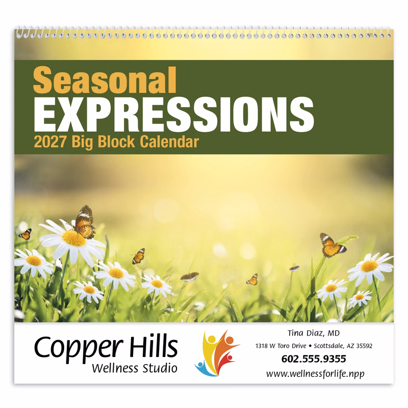 Good Value™ Seasonal Expressions Big Block Calendar