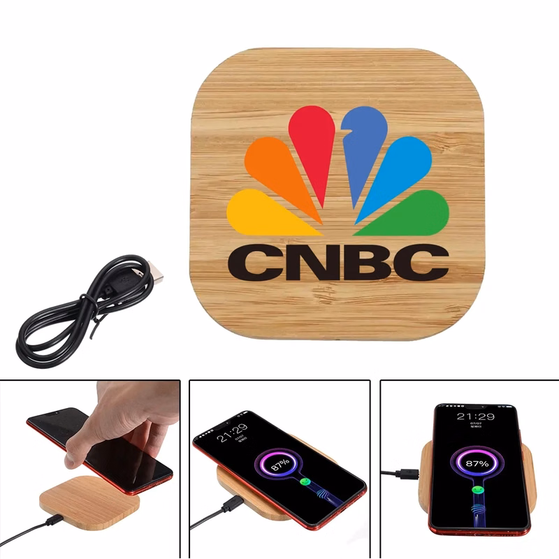 Slim & Portable 15W Eco-Friendly Bamboo Wireless Charger