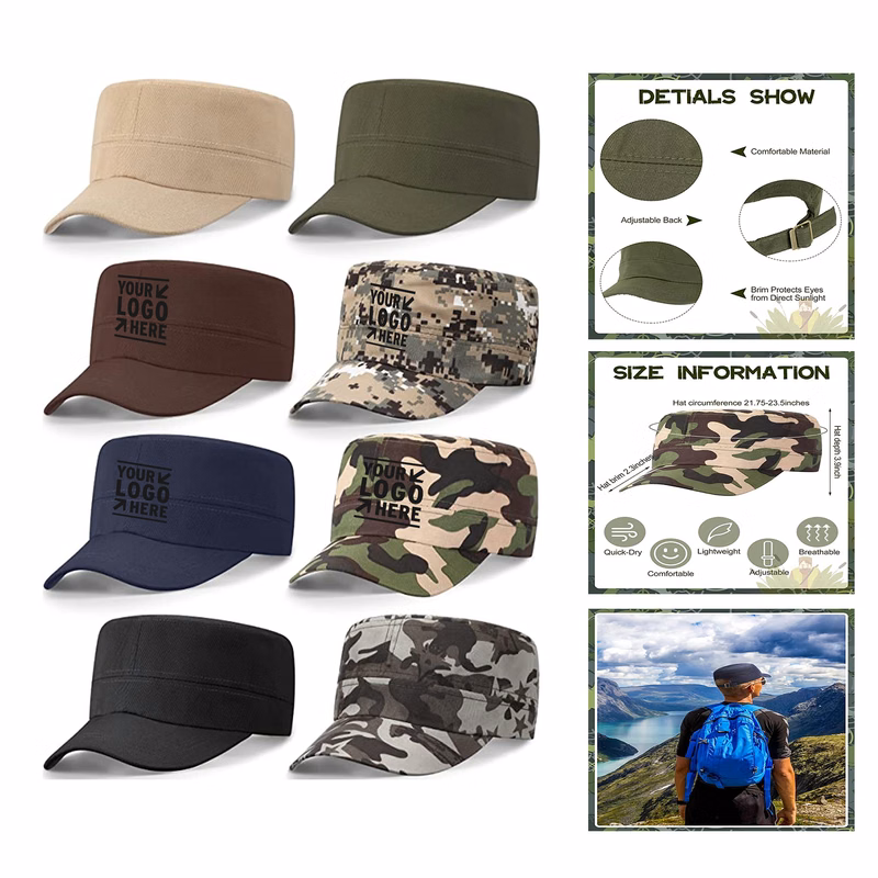 Military Unisex Cadet Flat Cap