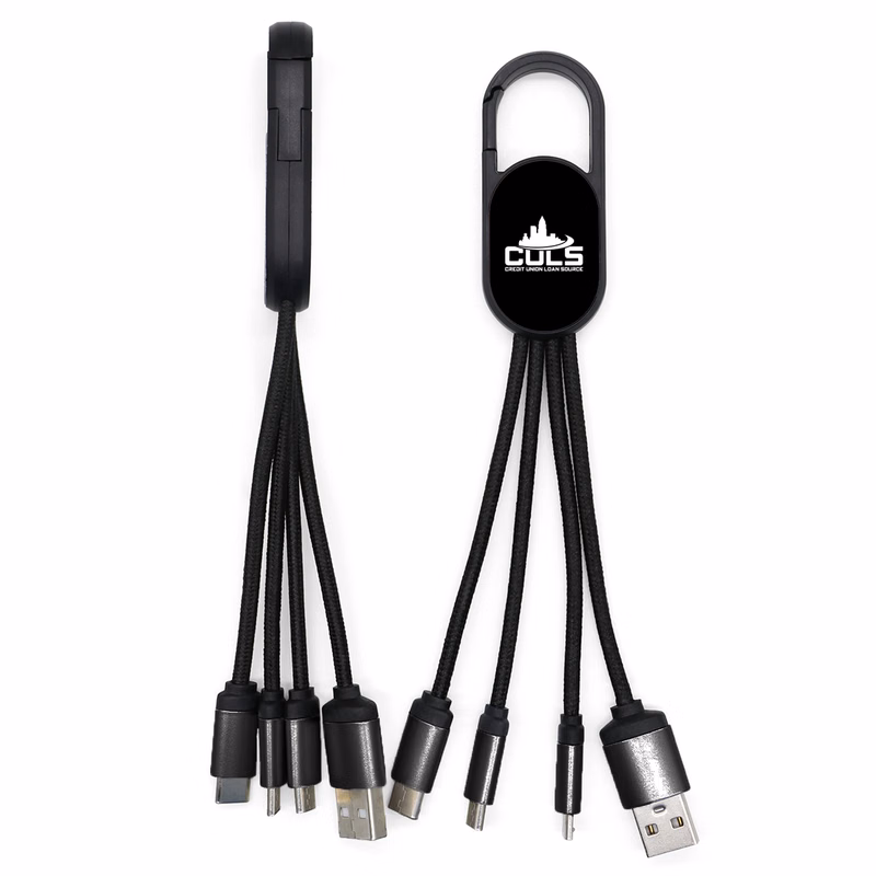 4-in-1 LED Light-Up Charging Cable with Hook