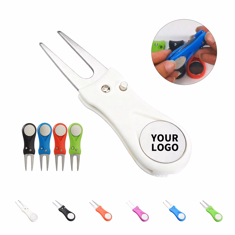 Foldable Divot Repair Tool With Magnetic Ball Marker