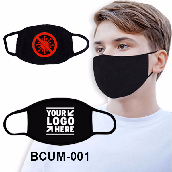 Black Cotton Custom Face Mask (Sea Shipping)