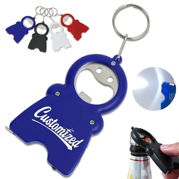 Custom Figure-Shaped Plastic Keychain Bottle Opener — Playful Novelty Bar Promo 1