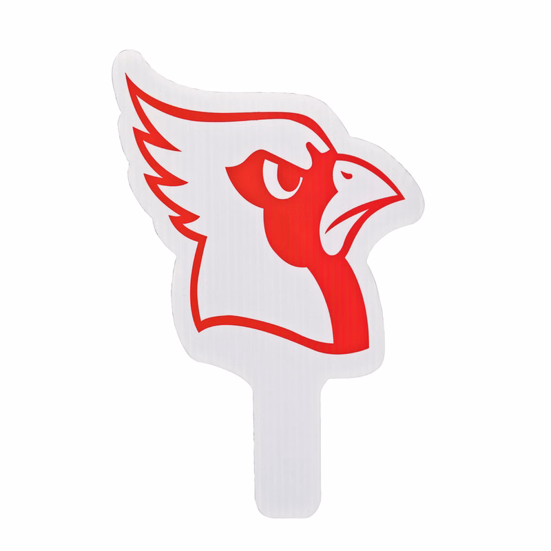 Cardinal Mascot Hand Fan, Screen Printed