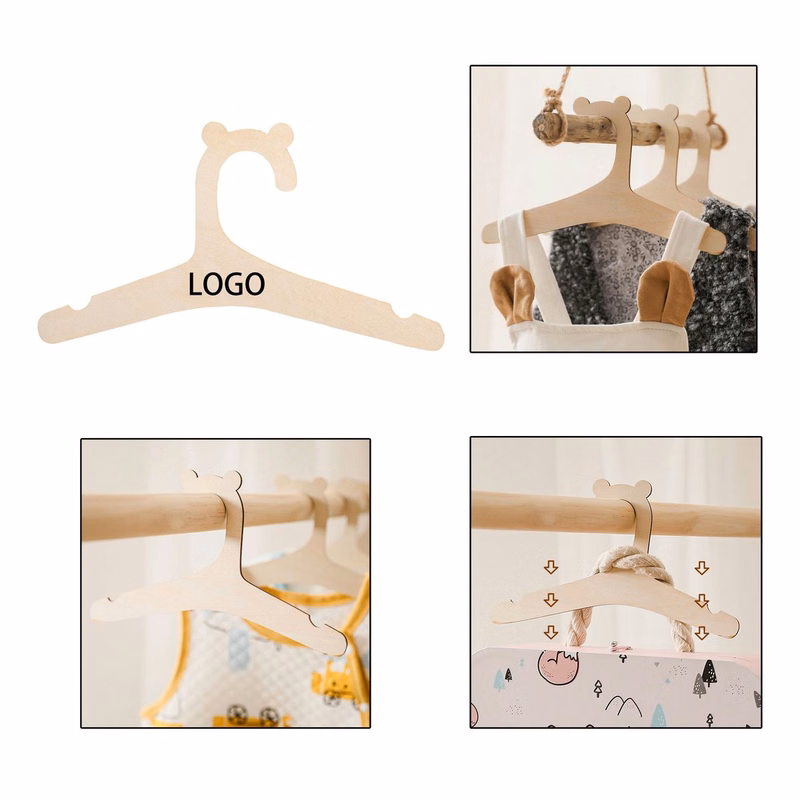 Unpainted Bear Shape Infant Clothing Hanger