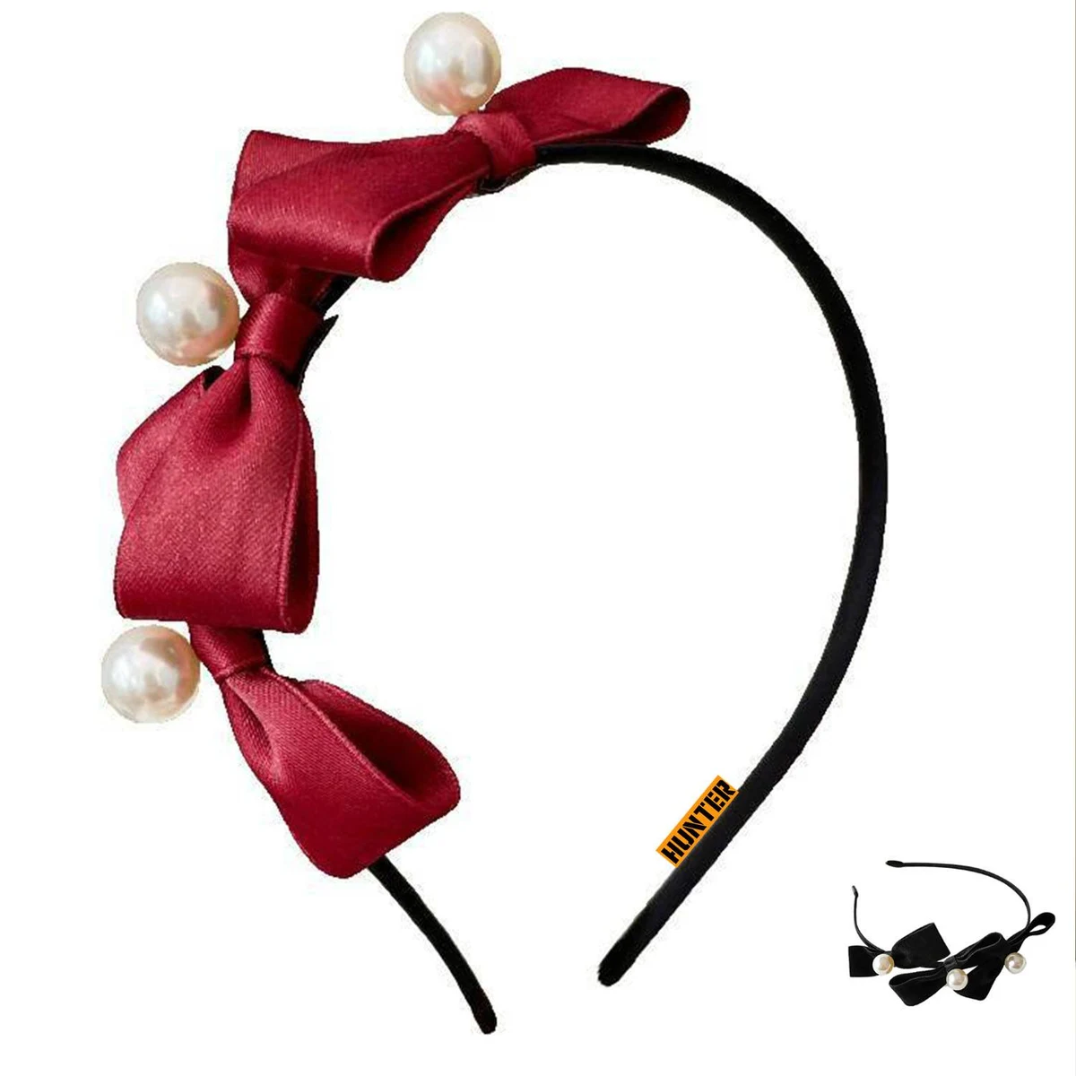 Simple Retro Black Bow Headband 1