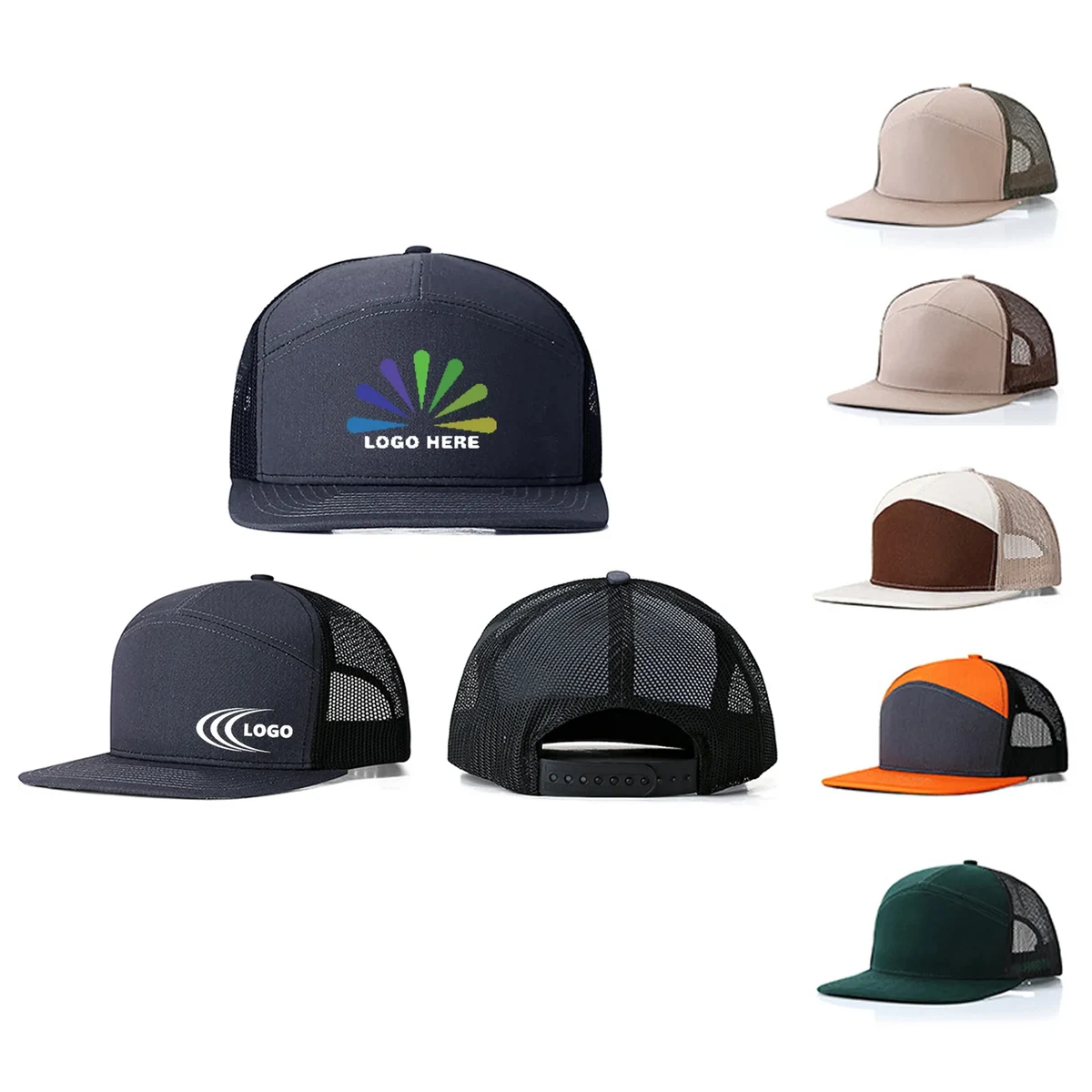 Flat Brim Mesh Breathable Baseball Cap MOQ 10PCS 1