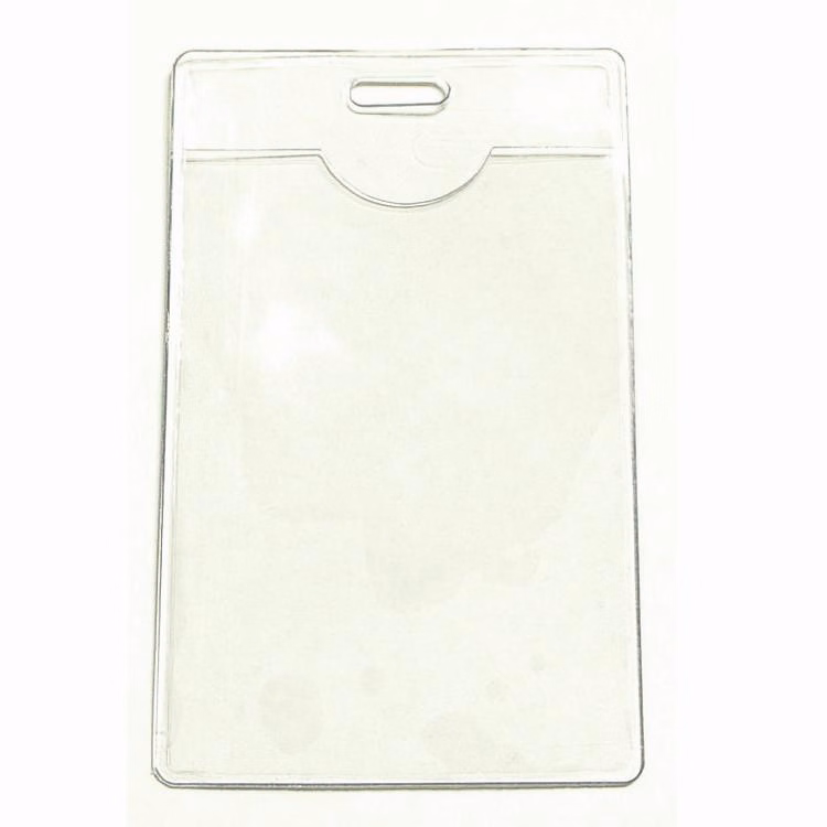 Clear vinyl vertical badge holder .