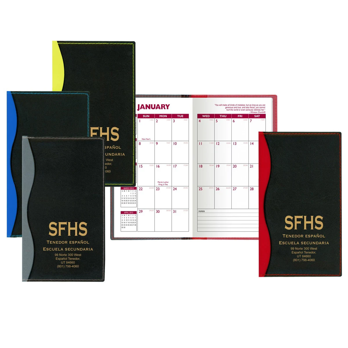 Soft Cover 2 Tone Vinyl Holland Series Monthly Planner / 2 Color 1