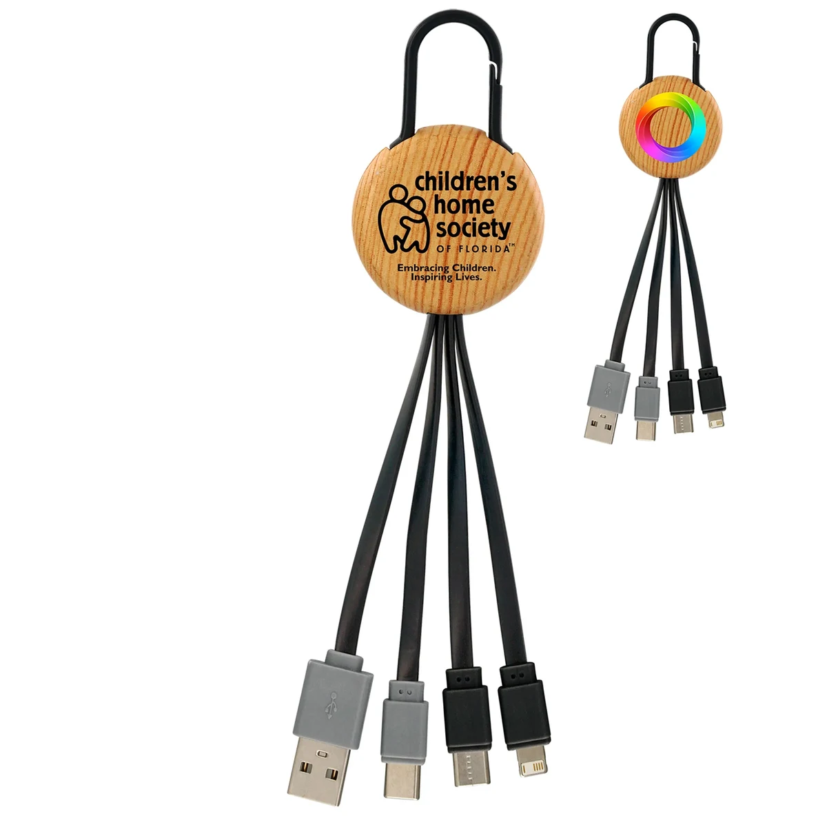 BAMBOO PATTERN CLIP DUAL INPUT 3 IN 1 CHARGING CABLE 1