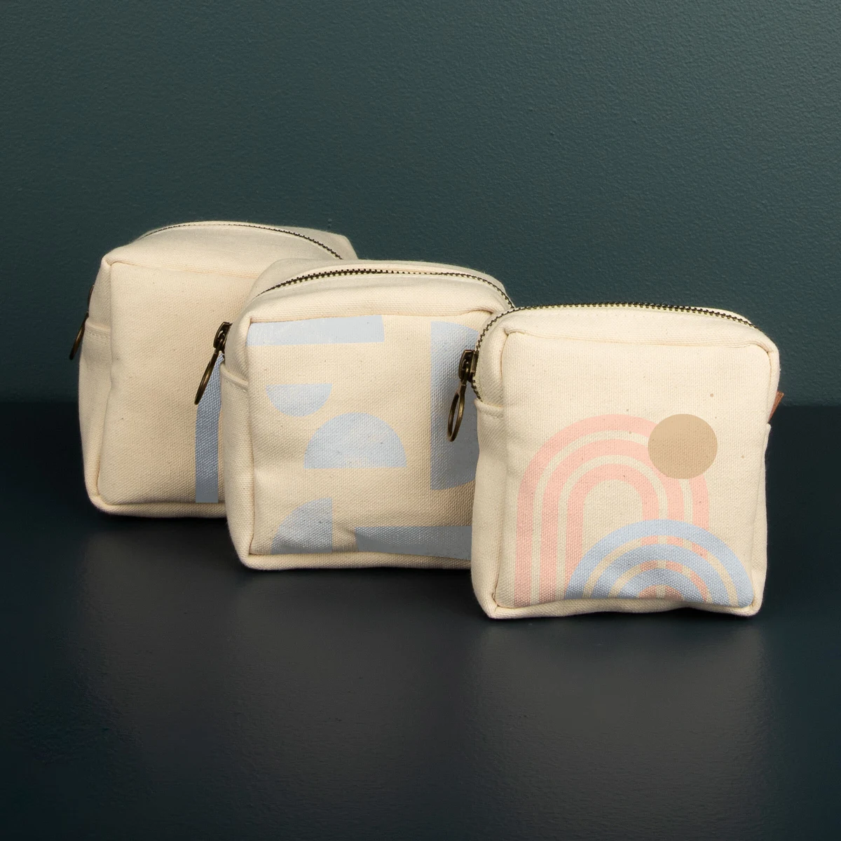 MOD POUCH SET OF 3 - HEAVYWEIGHT CANVAS WITH LEATHER 1