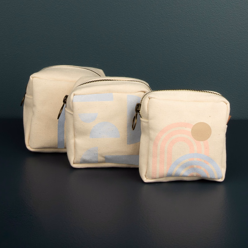 MOD POUCH SET OF 3 - HEAVYWEIGHT CANVAS WITH LEATHER