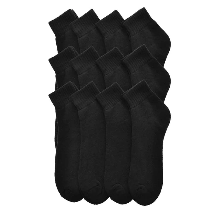Men's Athletic Quarter Socks - Black 1