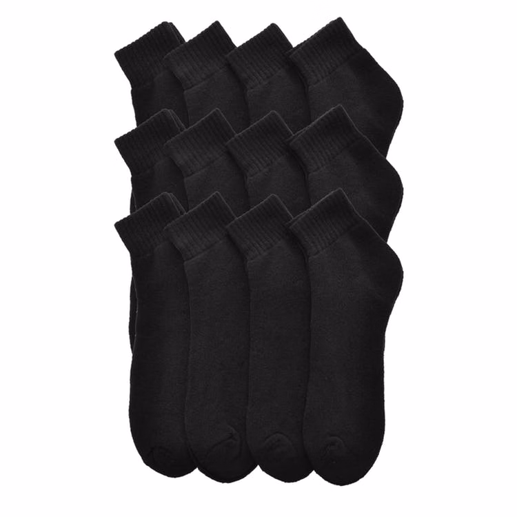 Men's Athletic Quarter Socks - Black