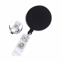 Heavy Duty Black/Chrome Combo Clip-on Badge Reel