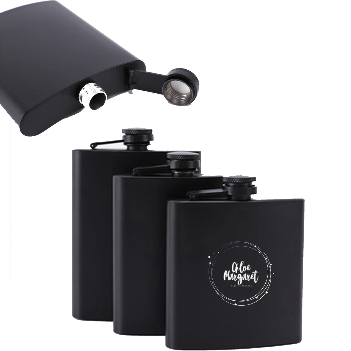 8 oz. Stainless Steel Hip Flasks Wine Bottle, custom water bottle with logo imprint 1