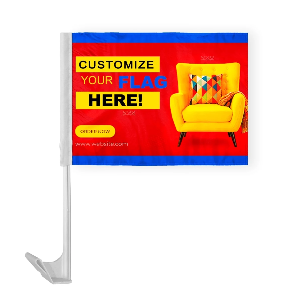 Custom Digital Car Flag - ePoly 12" x 16" 1